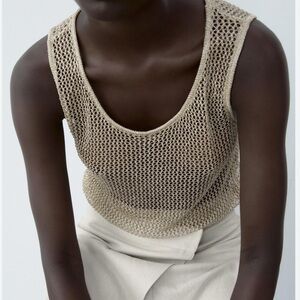 New Zara Gold Metal like top